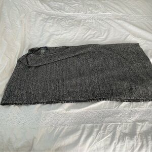 Magaschoni heathered gray black wool cashmere wrap scarf